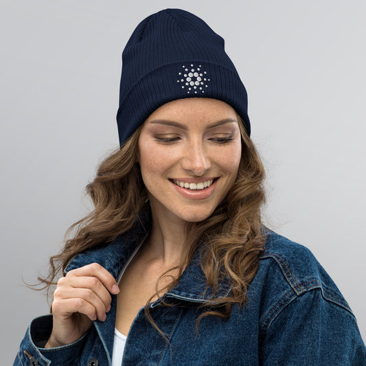 Cardano Embroidery - Organic ribbed beanie