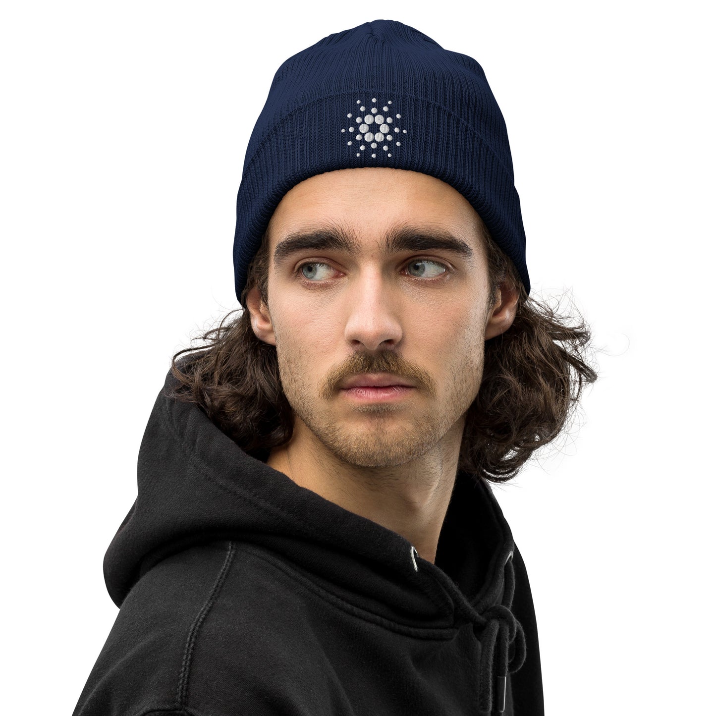 Cardano Embroidery - Organic ribbed beanie