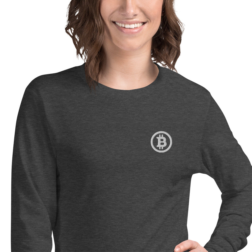 Bitcoin Embroidery - Unisex Long Sleeve Tee