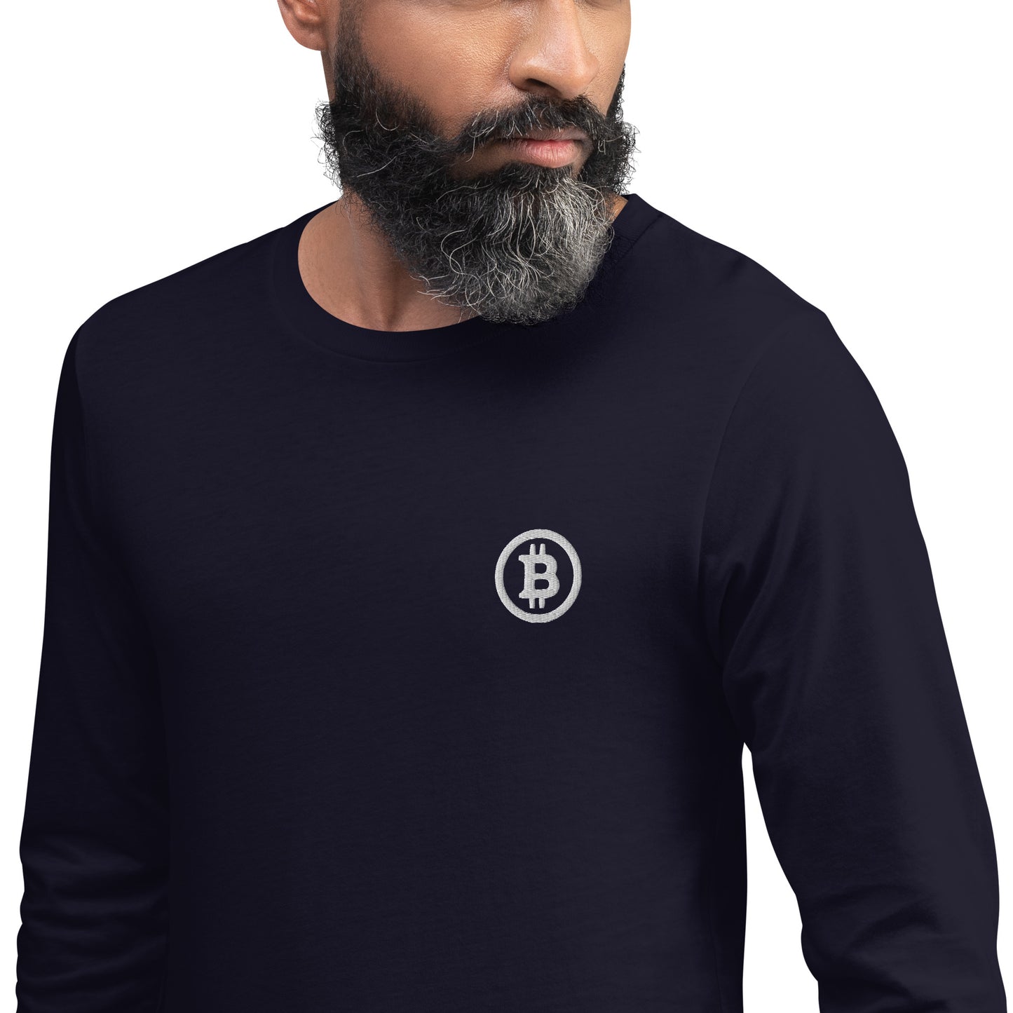 Bitcoin Embroidery - Unisex Long Sleeve Tee