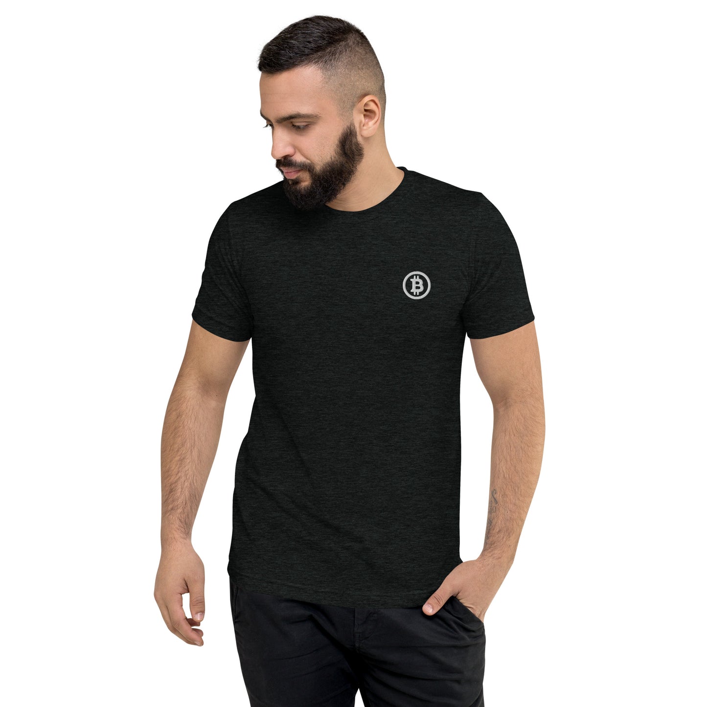 Bitcoin Embroidery - Unisex Charcoal Tee