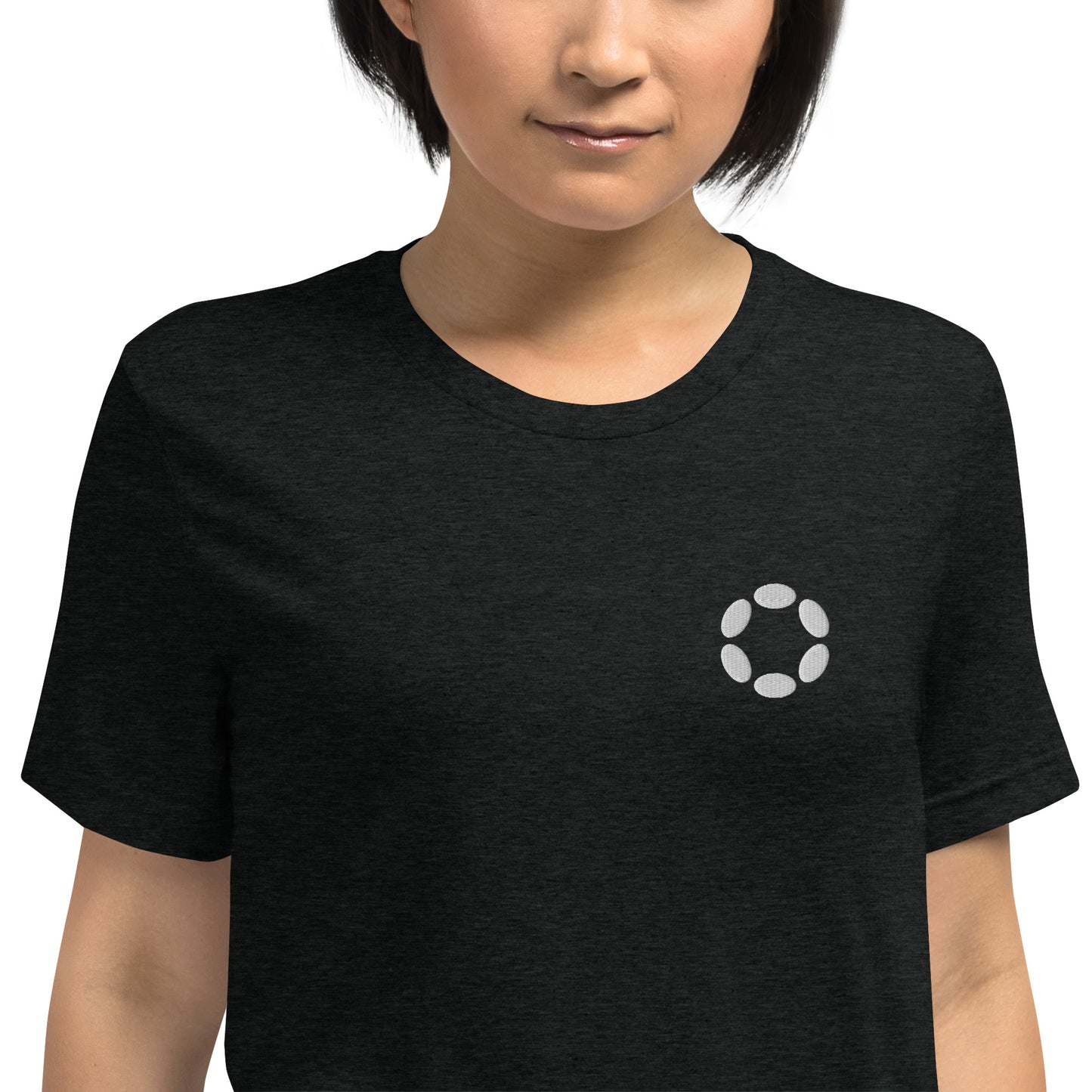 Polkadot Embroidery - Unisex Charcoal Tee