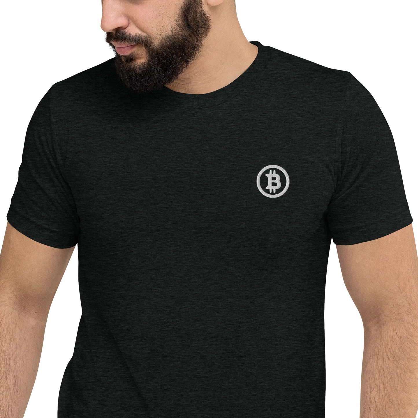 Bitcoin Embroidery - Unisex Charcoal Tee